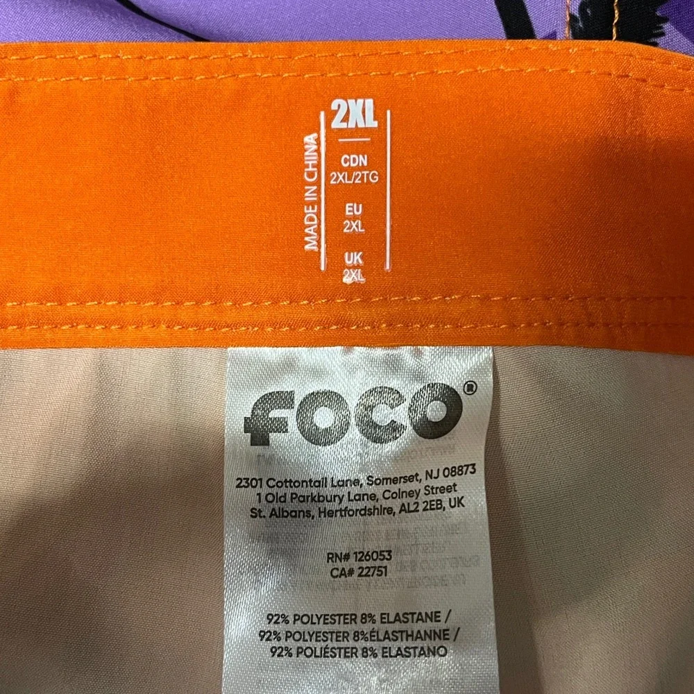 FOCO Clemson Tigers Mens 2XL Board Shorts Sunset Palm Tree Swim Trunks NWT